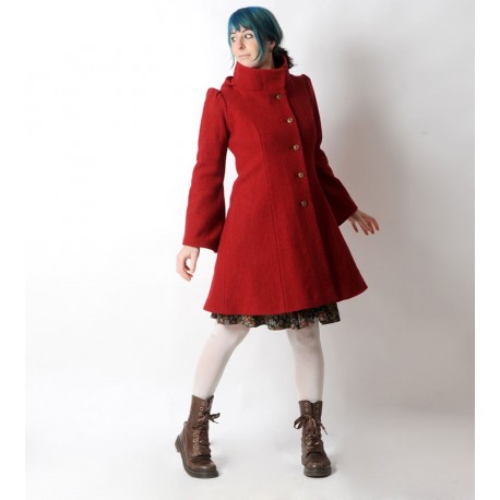 manteau femme rouge avec capuche