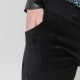 Womens black corduroy pants with jersey belt