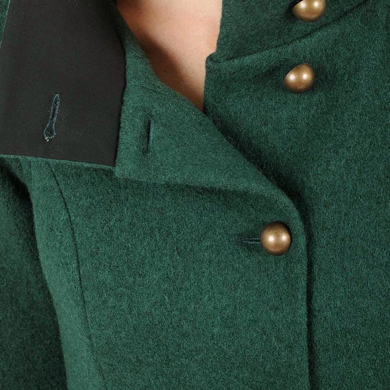 manteau laine vert foncé