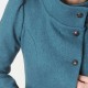 Manteau d'hiver femme fait main en france couleur bleu jean à Capuche de Lutin en laine