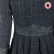 Womens Long Jacket, Blue and Black Plaid Wool