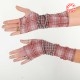 Lightweight armwarmers in a patchwork of floral and checkered jersey
