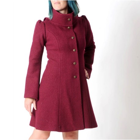 Veste d'hiver pour femme marron avec garniture en duvet synthétique -  Vêtements - Bordeaux, Rouge